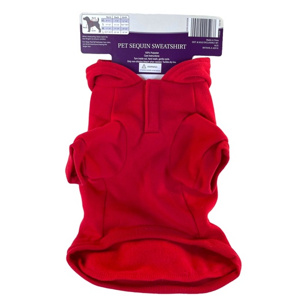 NWT Heart to Tail "On the Naughty List" Red Sweatshirt Sequin X-mas Hoodie Small - Picture 5 of 10